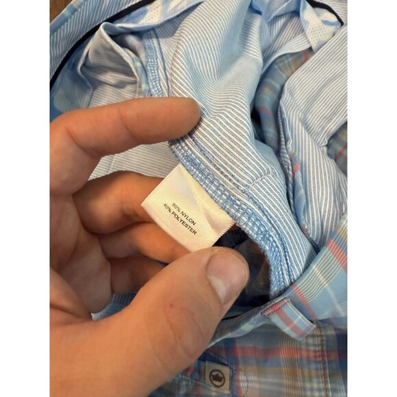 Peter Millar Crown Crafted Shorts Plaid Seersucker 9" Inseam Matlock Galaxy W34" - Picture 2 of 8